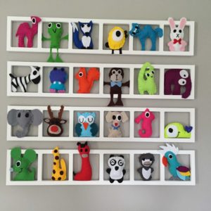 decoration murale chambre enfant animaux multicolores bichat004