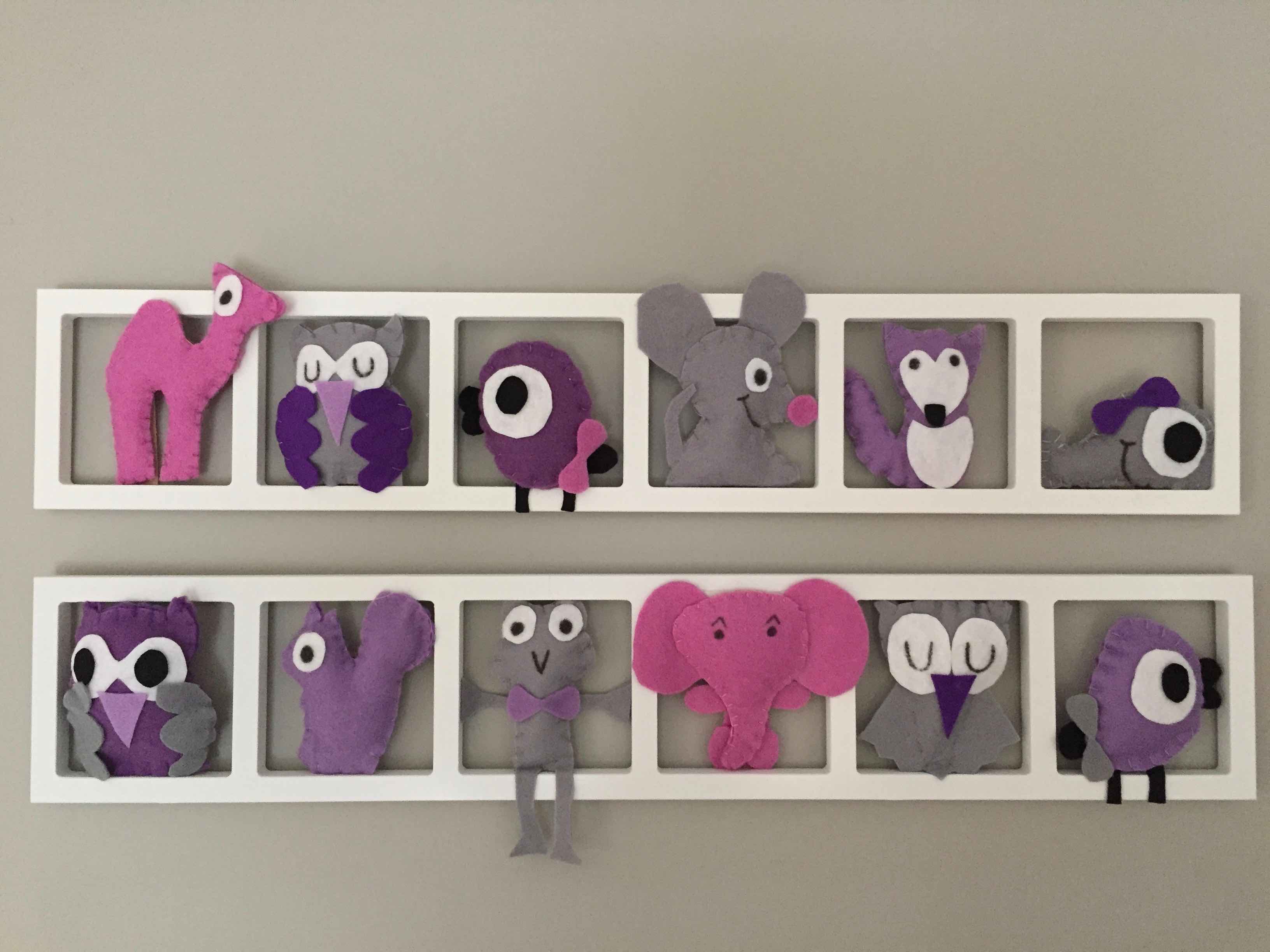 Décoration murale bébé fille rose fushia gris mauve ...