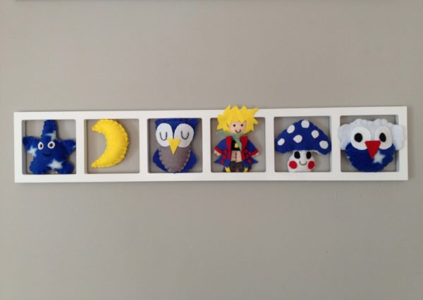 DECO MURALE «PETIT PRINCE», tons bleu, jaune, gris BICHAT 091