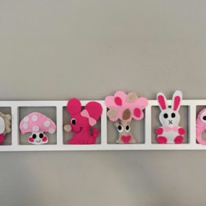 Decoration Murale Chambre Bebe Fille Rose Fushia Beige Personnalisable