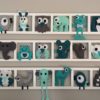 decoration mur chambre enfant cadre animaux multicolores personnalise