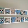 decoration murale chambre enfant et bebe tons bleus pastels beige . Cadeau de naissance original personnalise.