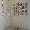 Cadre deco murale chambre enfant multicolore hiboux oiseaux