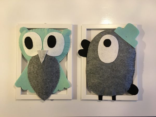 Grand cadre hibou ou oiseau